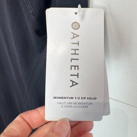 NWT Athleta Momentum 1/2 Zip Top in Black - Picture 7 of 10